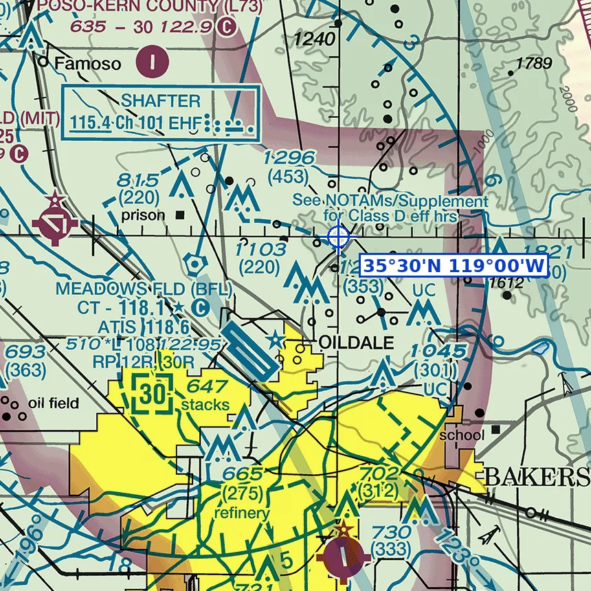 FAA sectional chart excerpt